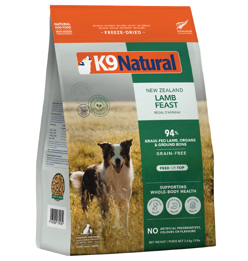 K9 Natural Grain-Free Freeze-Dried Dog Food Lamb 500g