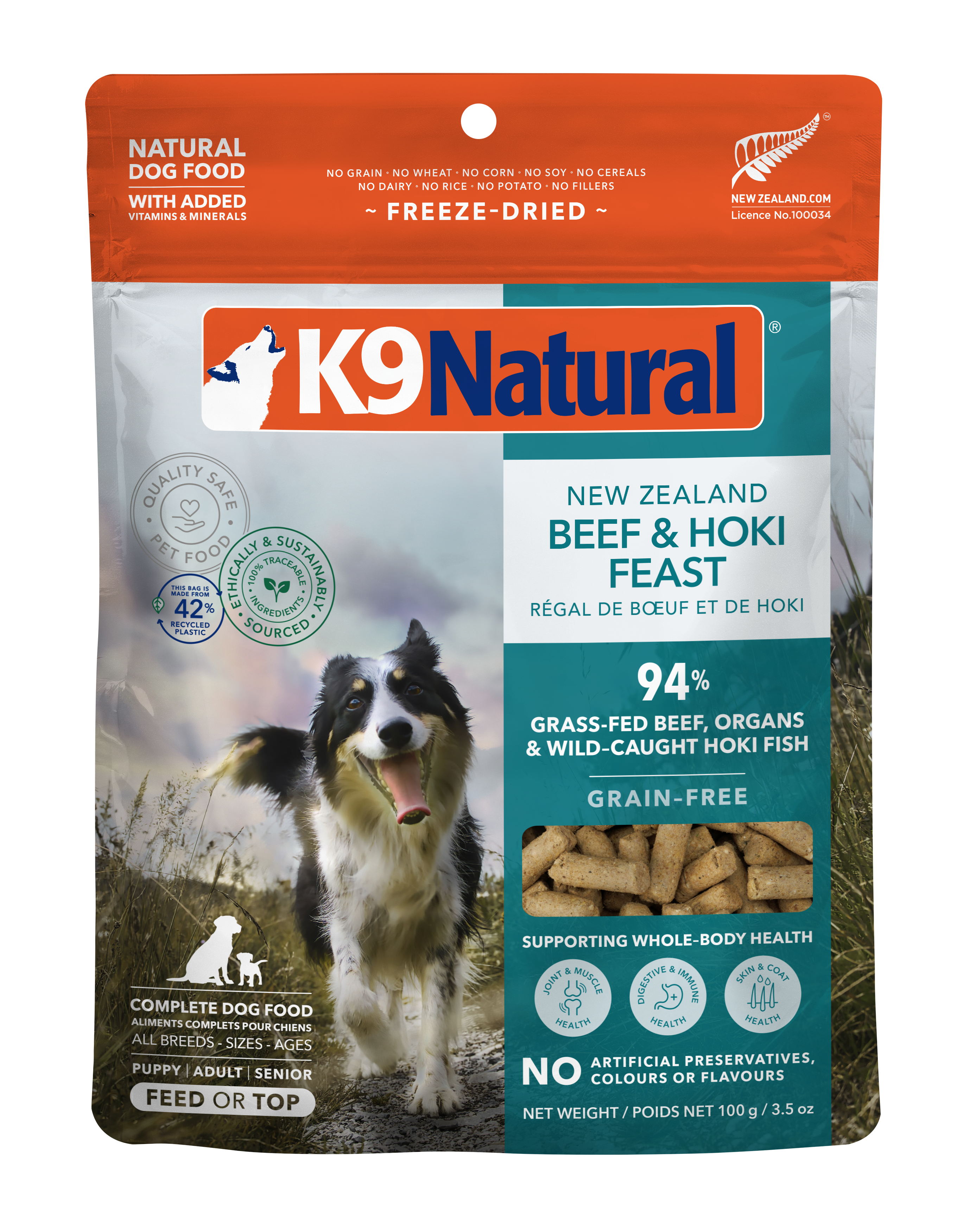 K9 Natural Grain-Free Freeze-Dried Dog Food Beef & Hoki 500g
