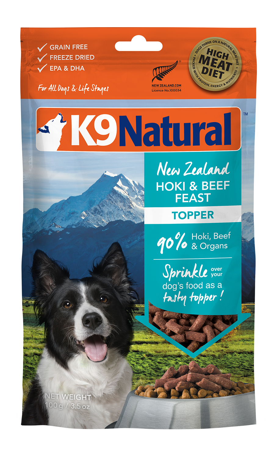 K9 Natural Grain-Free Freeze-Dried Dog Food Beef & Hoki 500g