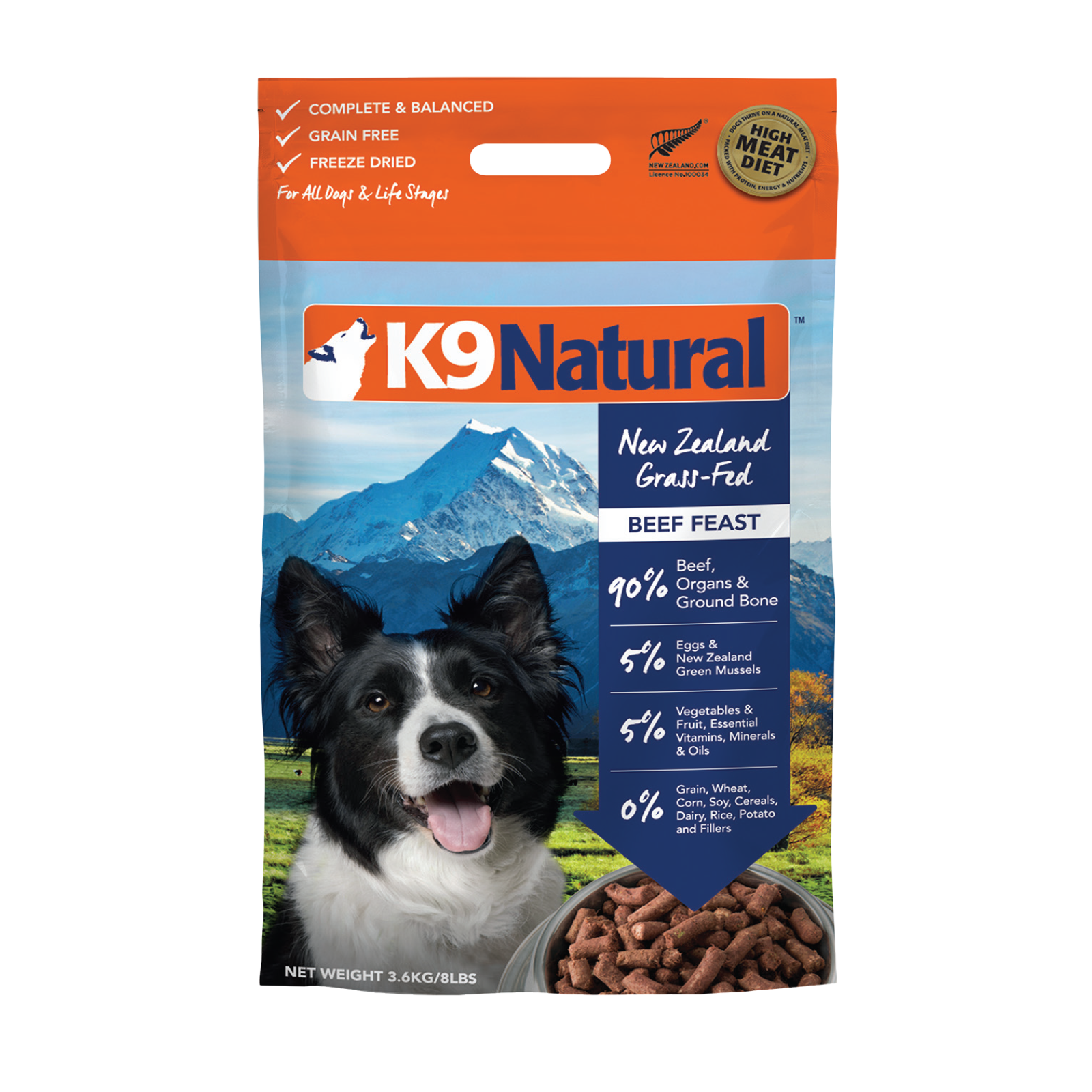 K9 Natural Grain-Free Freeze-Dried Dog Food Beef 500g