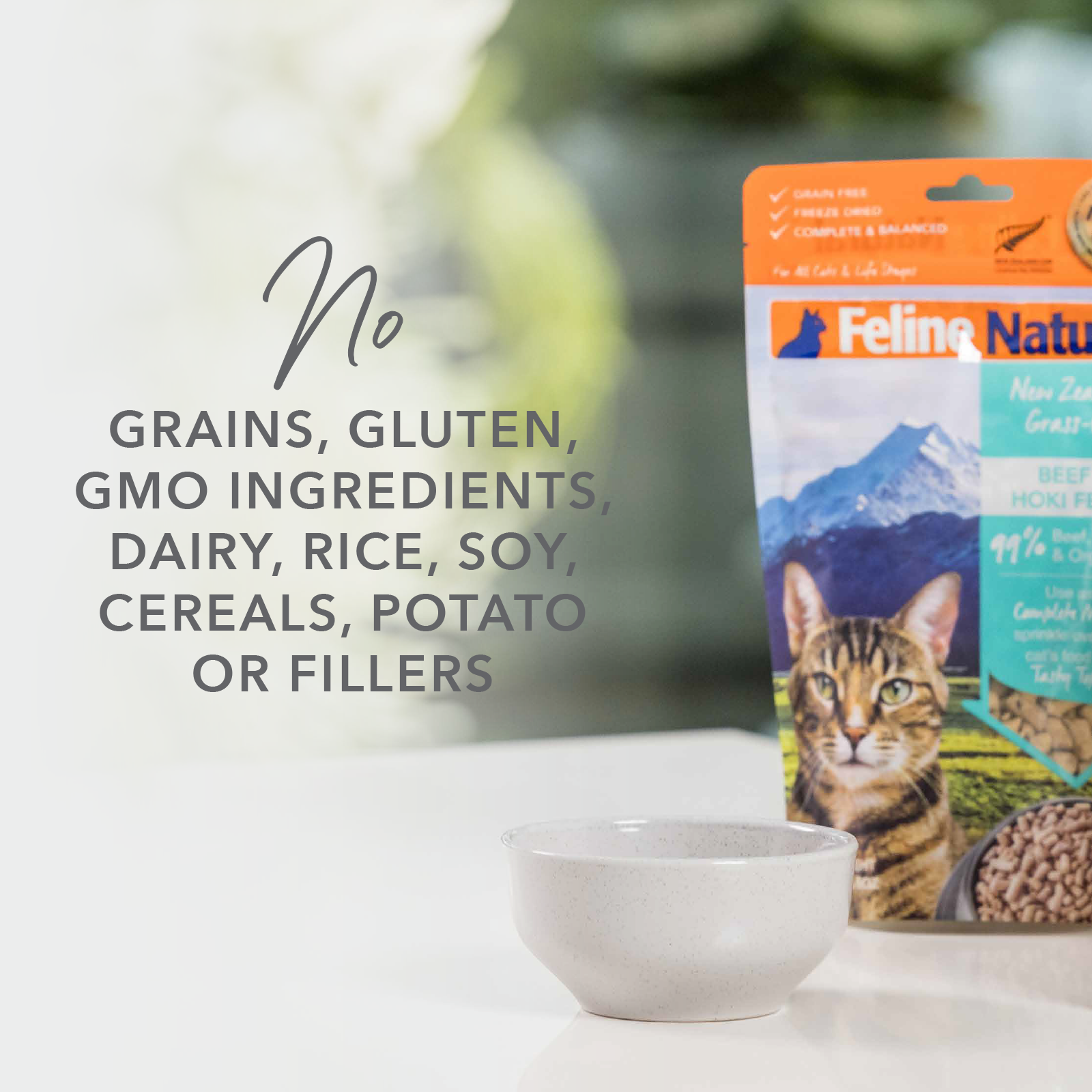 Feline Natural Grain-Free Freeze-Dried Cat Food, Lamb 320g