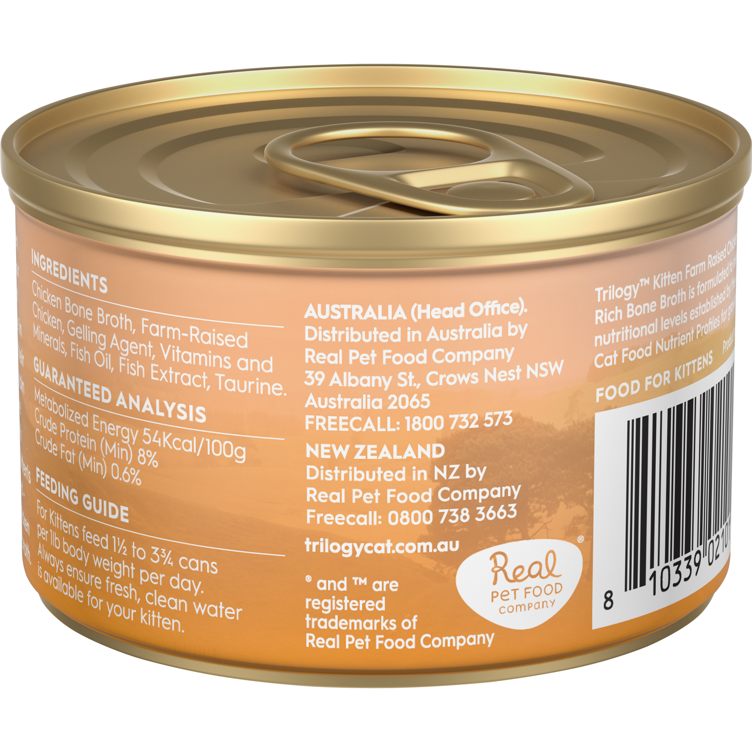 Trilogy Kitten Wet Chicken in Bone Broth 85g Multipack (12 cans)
