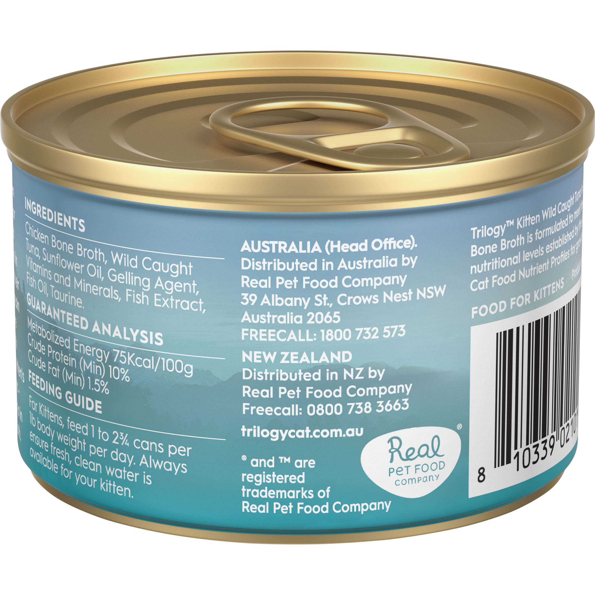 Trilogy Kitten Wet Tuna in Bone Broth 85g(12 cans)
