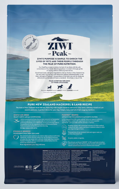 Ziwi Peak Air-Dried Recipe for Dogs Mackerel & Lamb Recipe 1kg