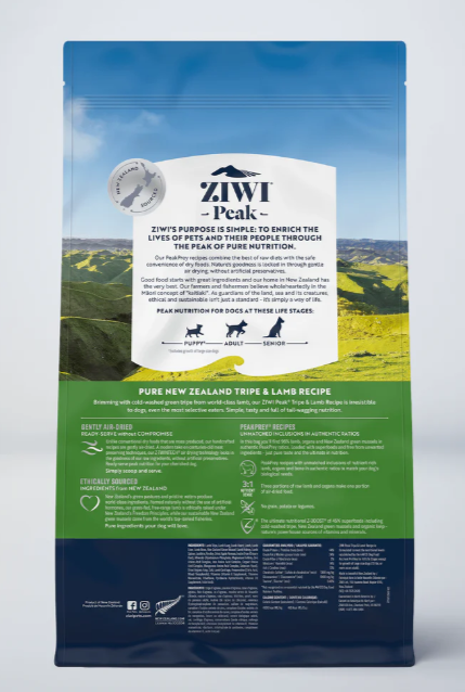 Ziwi Peak Air-Dried Recipe for Dogs Tripe & Lamb 1kg