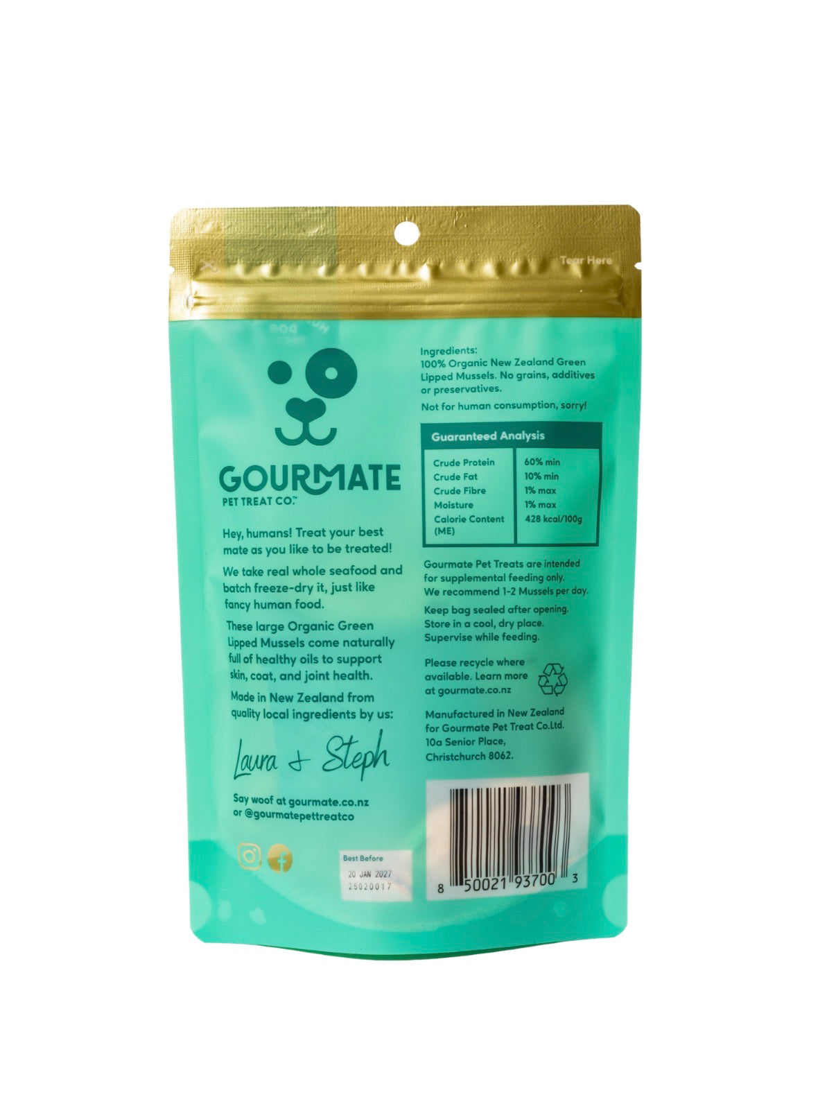 Gourmate - Organic Green Lipped Mussels 50g
