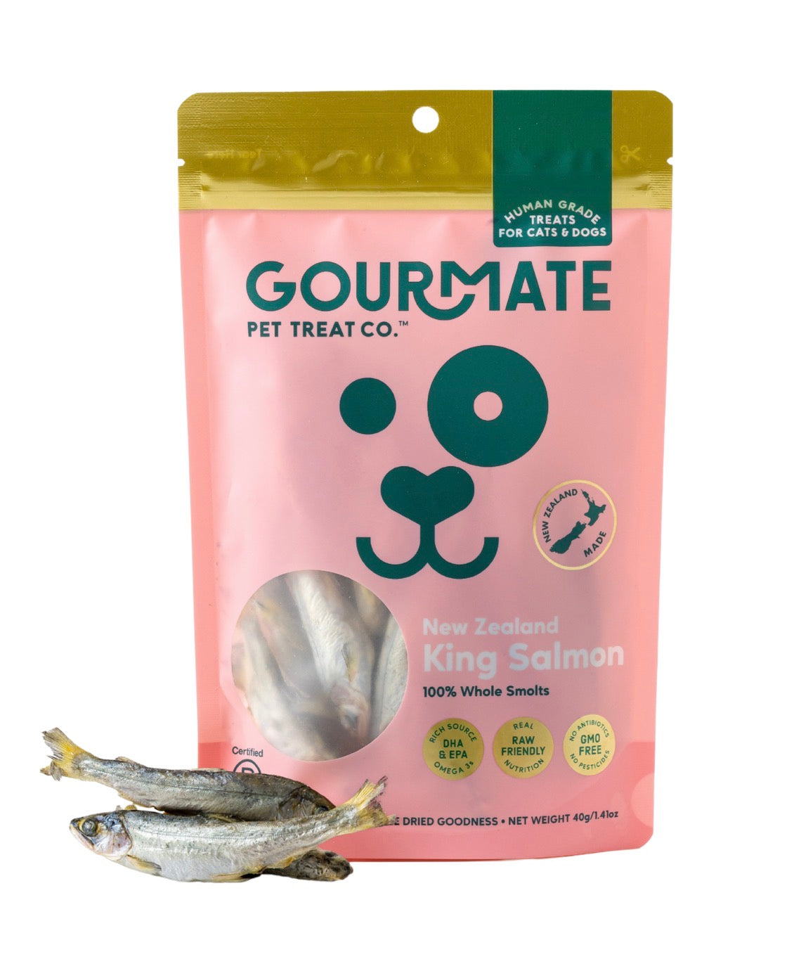 Gourmate - New Zealand King Salmon Smolt 40g (Suitable for Cats and Dogs)