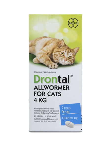 Drontal allwormer Treatment for Cat Ellipsoid 4kg - 2tab
